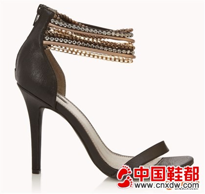 现货原单大码F21美国潮牌代购 波西米亚手工串珠高跟罗马凉鞋好穿