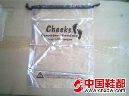 透明有印刷抽绳鞋袋