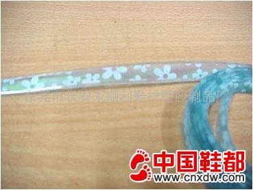 PVC透明蓝中插小花条