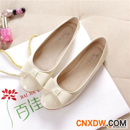 小码女鞋33-34 公主鞋圆头蝴蝶结甜美 单鞋女平底 大码女鞋4043