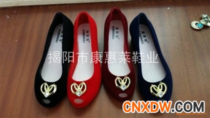 吹气植绒中跟女鞋