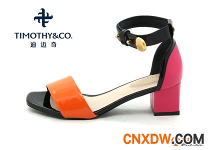 TIMOTHY&CO./迪迈奇 新款进口简约女式漆皮糖果色凉鞋
