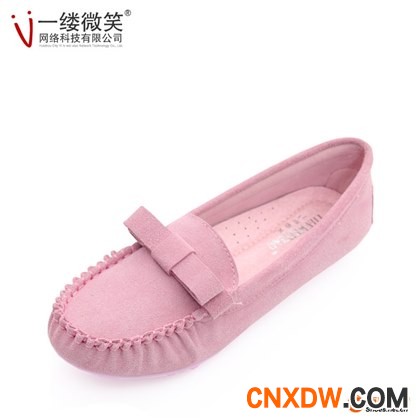 2014新款唐卡真皮圆头蝴蝶结平跟平底豆豆鞋休闲女鞋单鞋孕妇瓢鞋