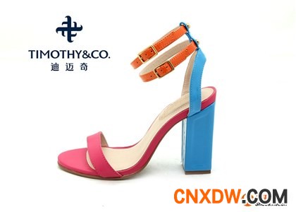 TIMOTHY&CO./迪迈奇 新款进口撞色女式漆皮糖果色凉鞋