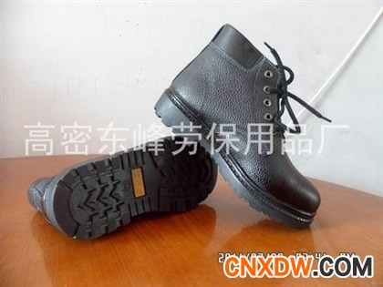 批发高帮荔枝纹牛皮劳保鞋