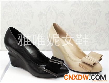 女鞋/真皮女鞋/品牌女鞋/雅唯妮/高档女鞋/坡跟女鞋