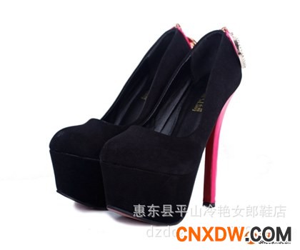新款高跟单鞋欧美夜店公主拉链细跟女鞋防水台拉链磨砂女