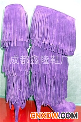 09新款时尚紫色女靴