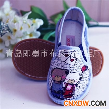 手工童鞋儿童布鞋手工宝宝手工鞋婴儿学步鞋千层底童鞋松紧小熊