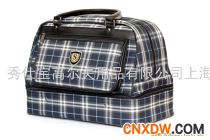 SG3003-3 格仔双层手提包-蓝格