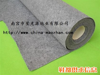 鞋面毛毡布，灰色化纤毡，鞋里毛毡
