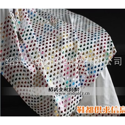 供应经编麂皮绒七彩烫金面料 可做童鞋 工艺品