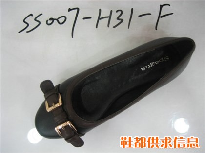 pu  微型皮带扣 拼色包边 平底休闲鞋船鞋芭蕾鞋