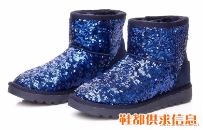 2013经典爆款可爱淑女保暖防滑底厂家订货 亮片雪地靴棉鞋
