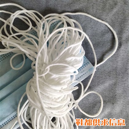 江苏苏州口罩厂一次性口罩专用3mm圆耳带绳