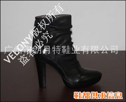 牛皮高跟外水台女靴