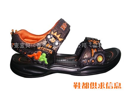 中童沙滩鞋 9925棕桔红