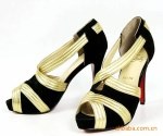 ZLouboutin CL  -黑反绒金边
